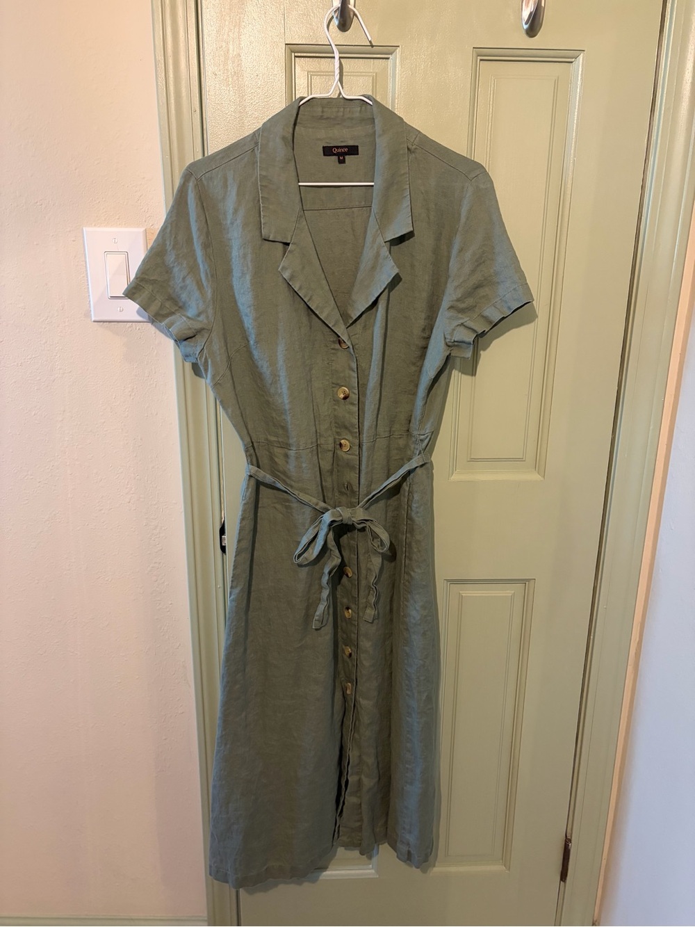 Quince linen button dress NWOT